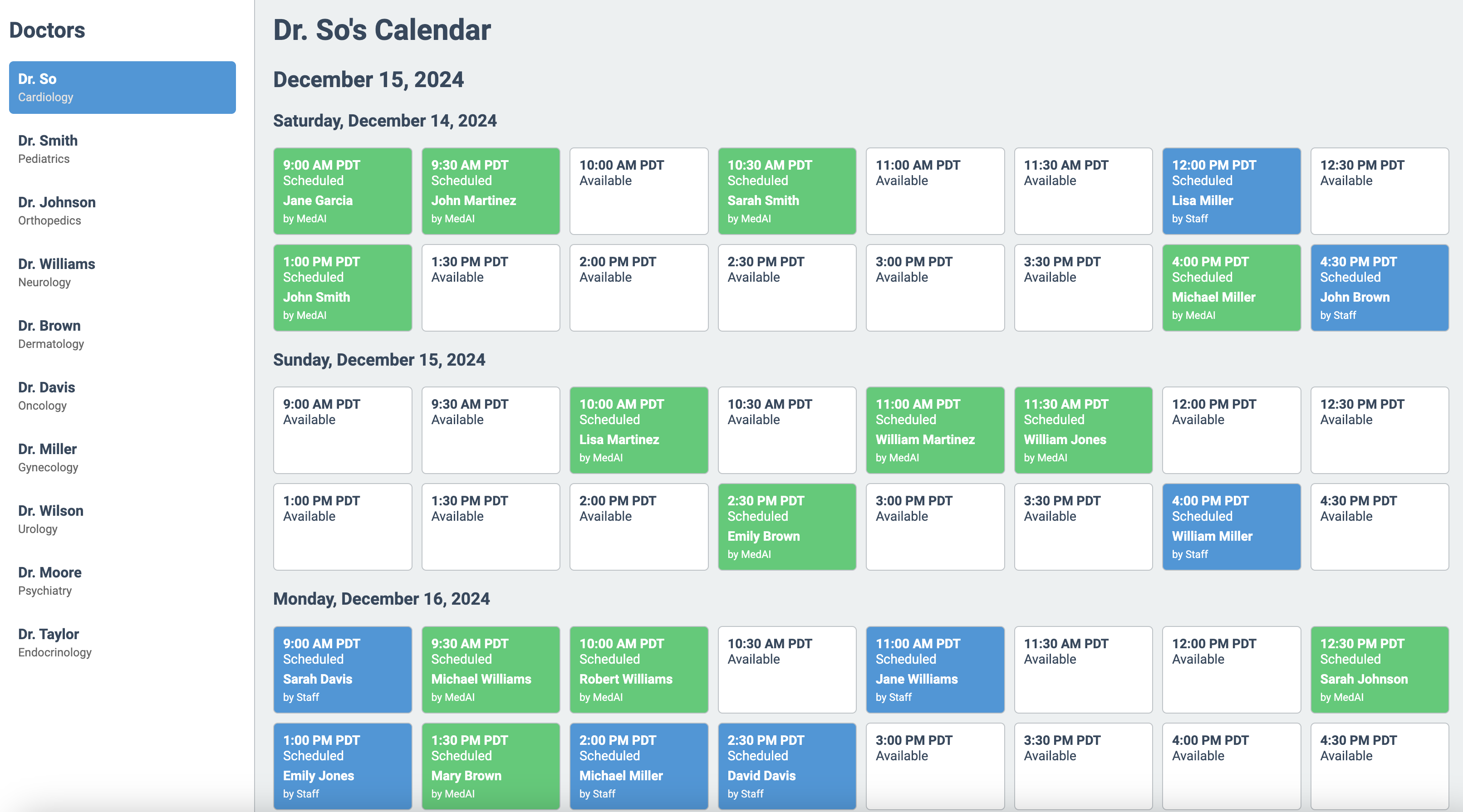 MedAI Assistant Dashboard